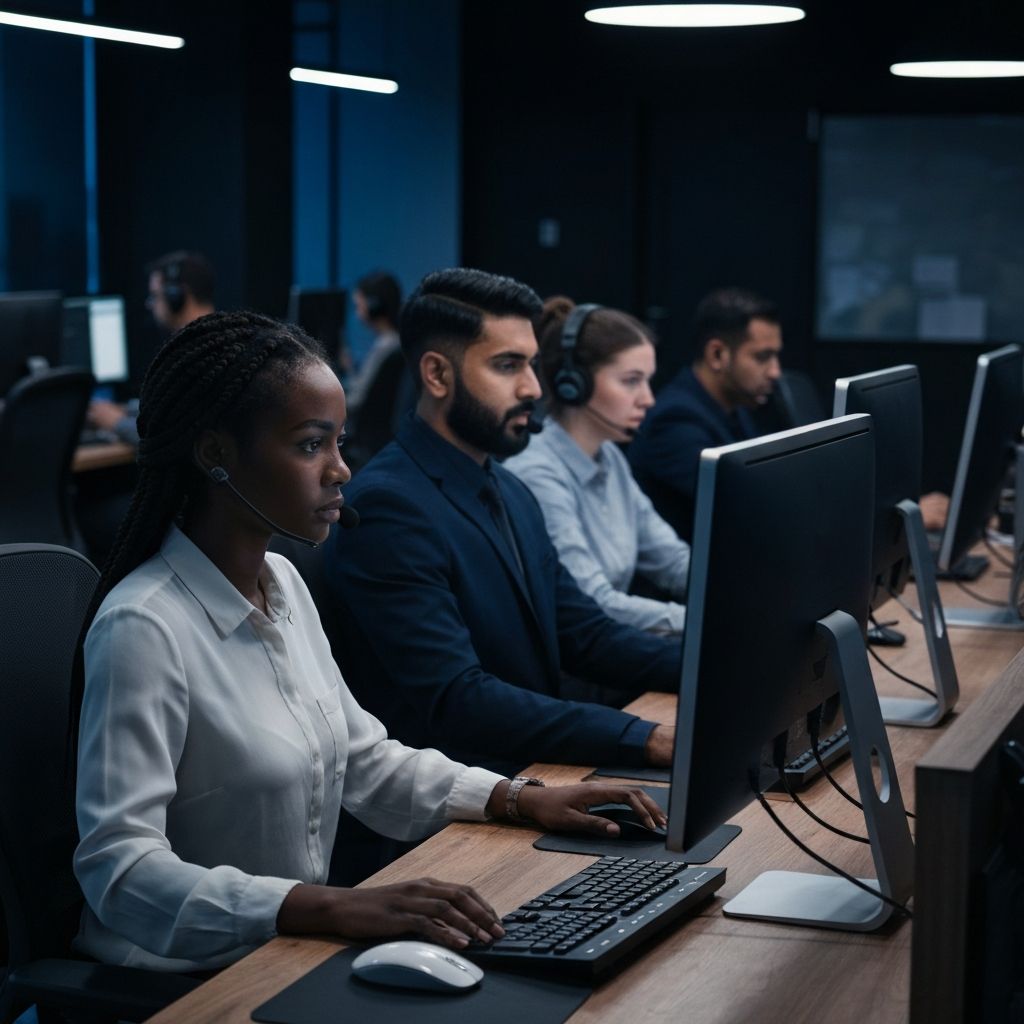 OMMMI BPO team working in modern office